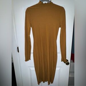 Elegant Tan Long Sleeve Dress